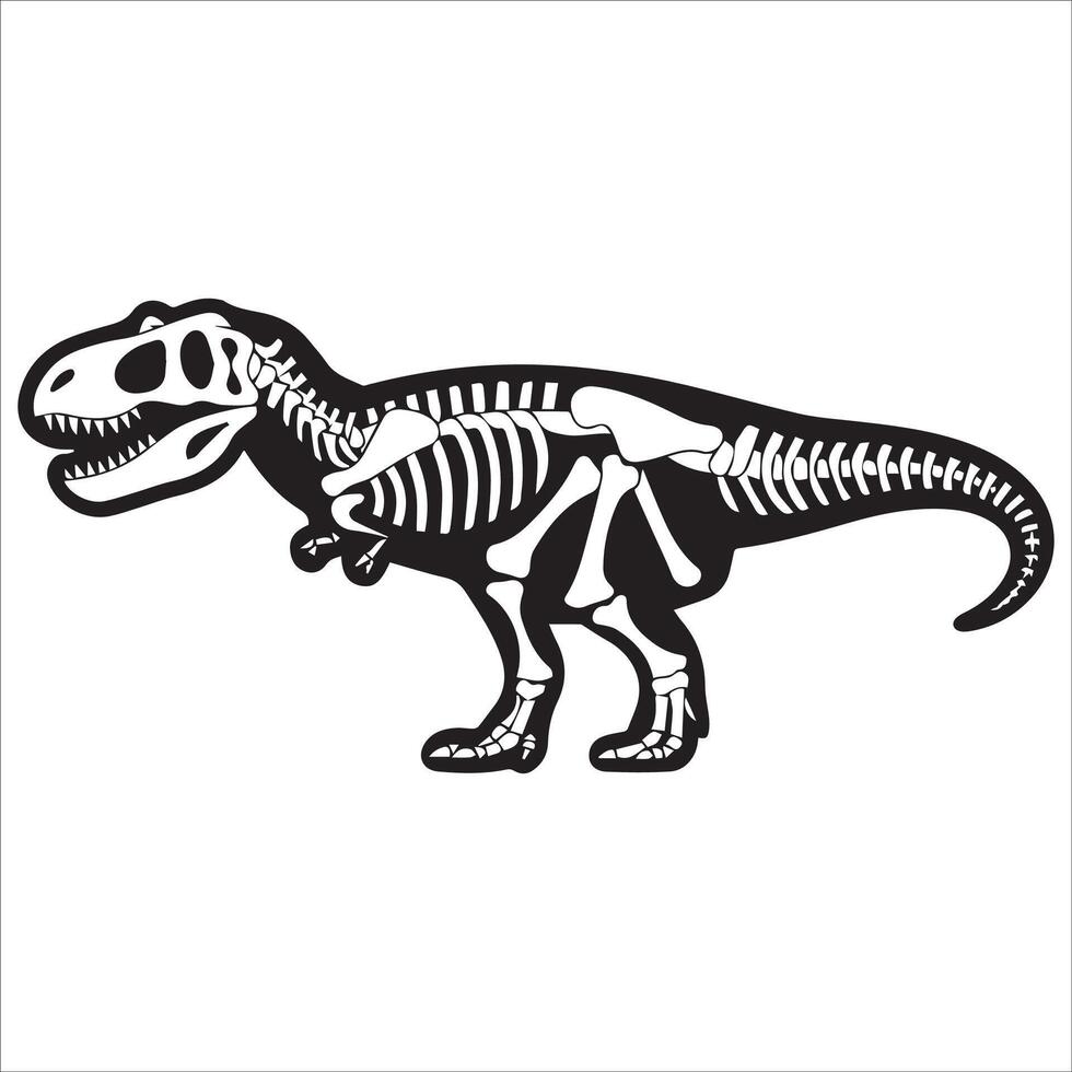 Fossilized Dinosaur Bones Illustration vector