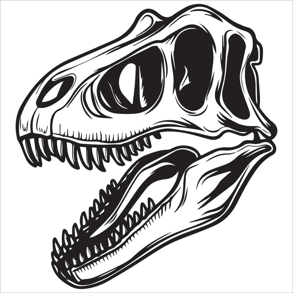 Prehistoric Skull with Strong Lines Design vector