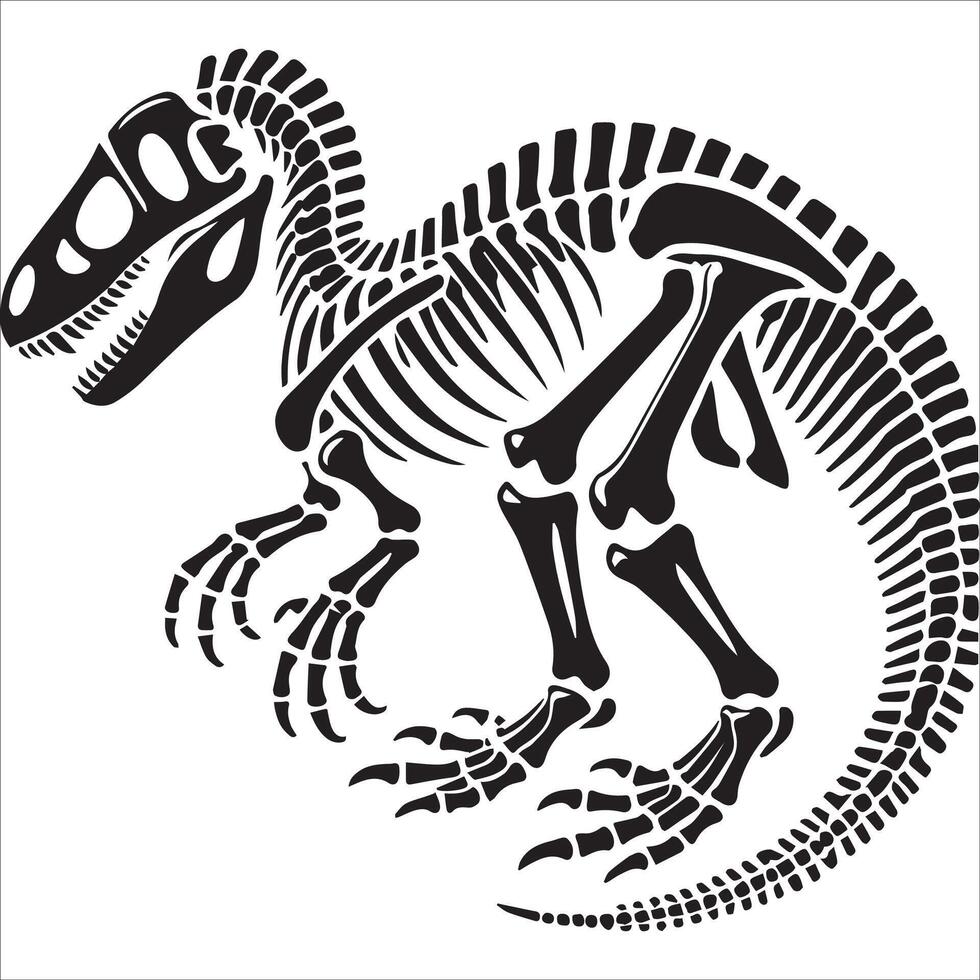 Dinosaur Skeleton in Bold Artistic Style vector