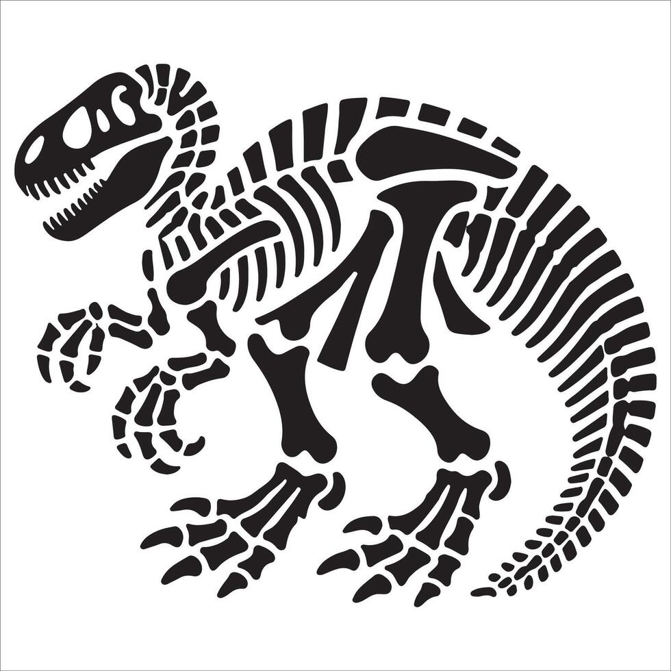Prehistoric Skeleton Fossil Art Design vector