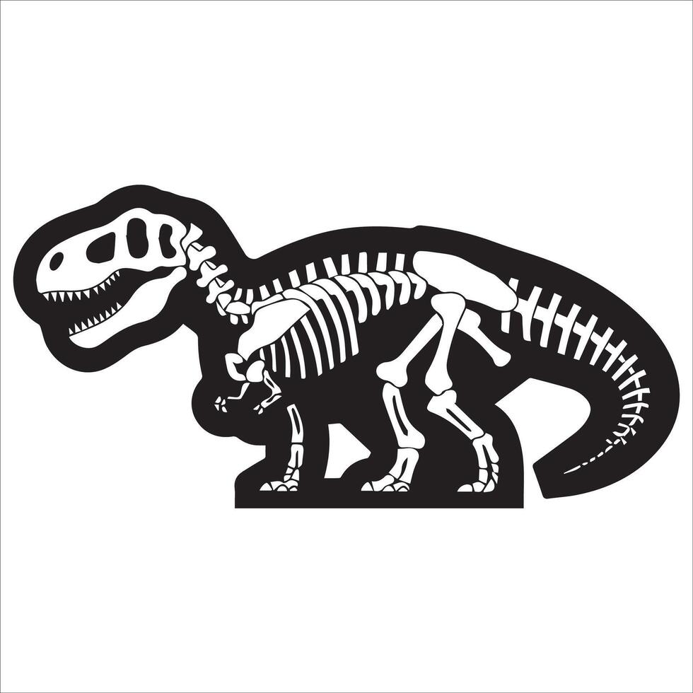 Dinosaur Skeleton Bold Fossil Design vector