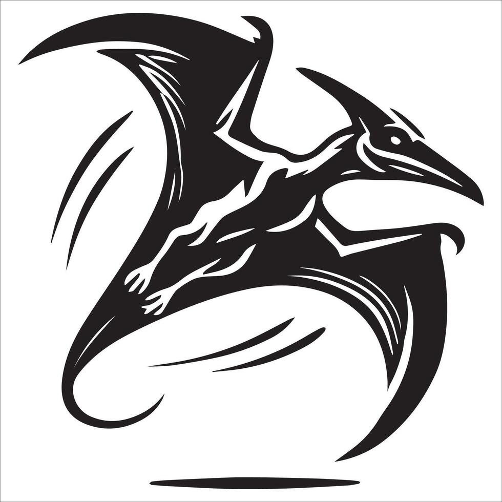Majestic Pterodactyl Spread Wings Design vector