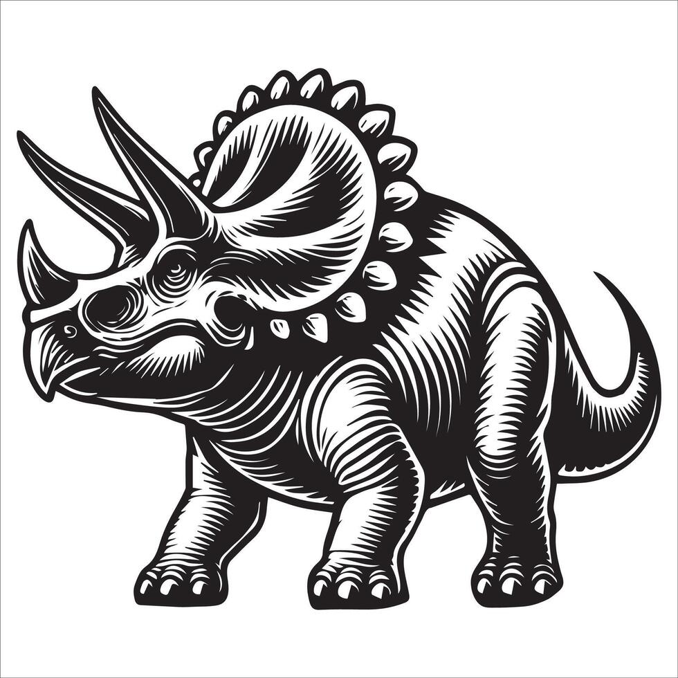 Bold Stegosaurus Outline with Thick Plates vector