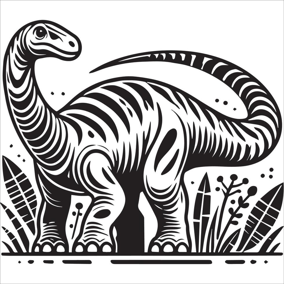 Clean and Minimal Dinosaur Artwork vector