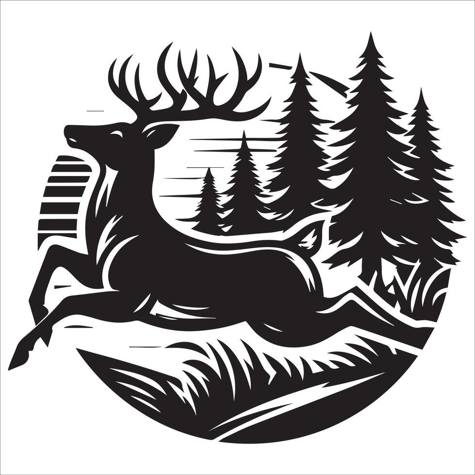Deer-Inspired Heart with Antlers Design vector