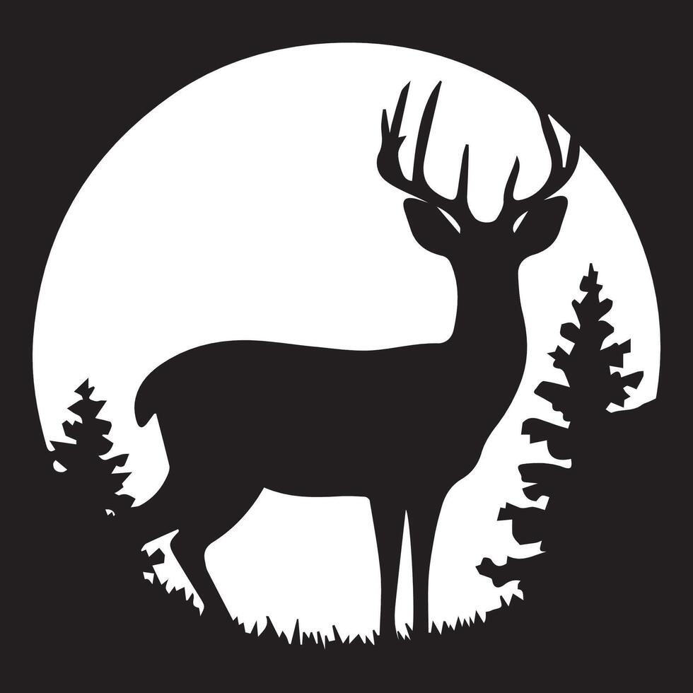 Deer with a Full Moon vector