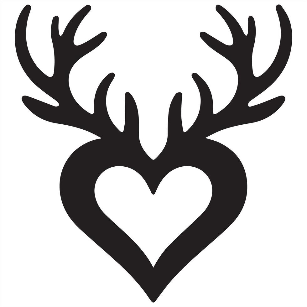 Heart and Antlers Symbol Design vector