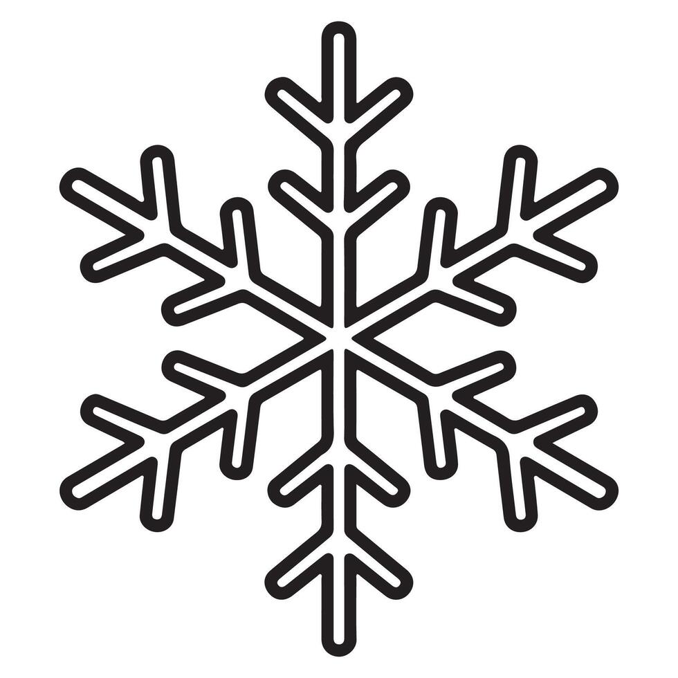 Minimalist Snowflake Outline Illustration vector