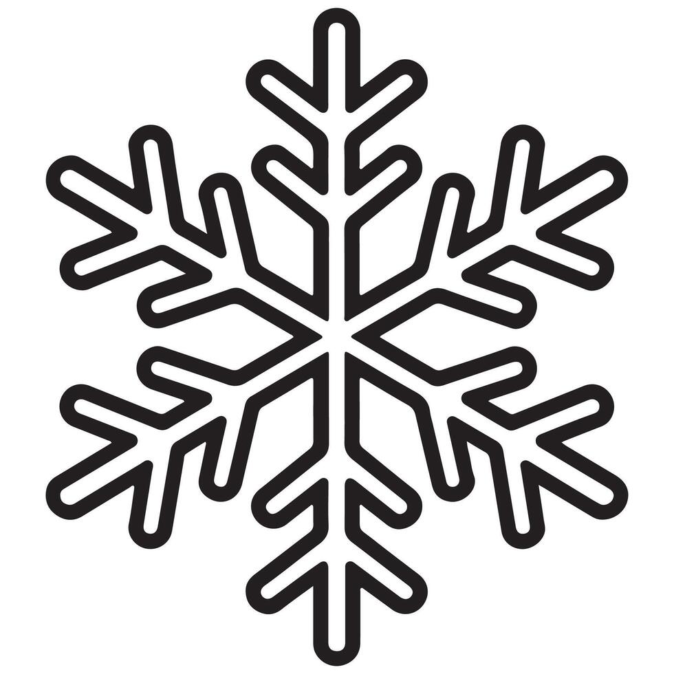 Modern Snowflake Outline Design vector