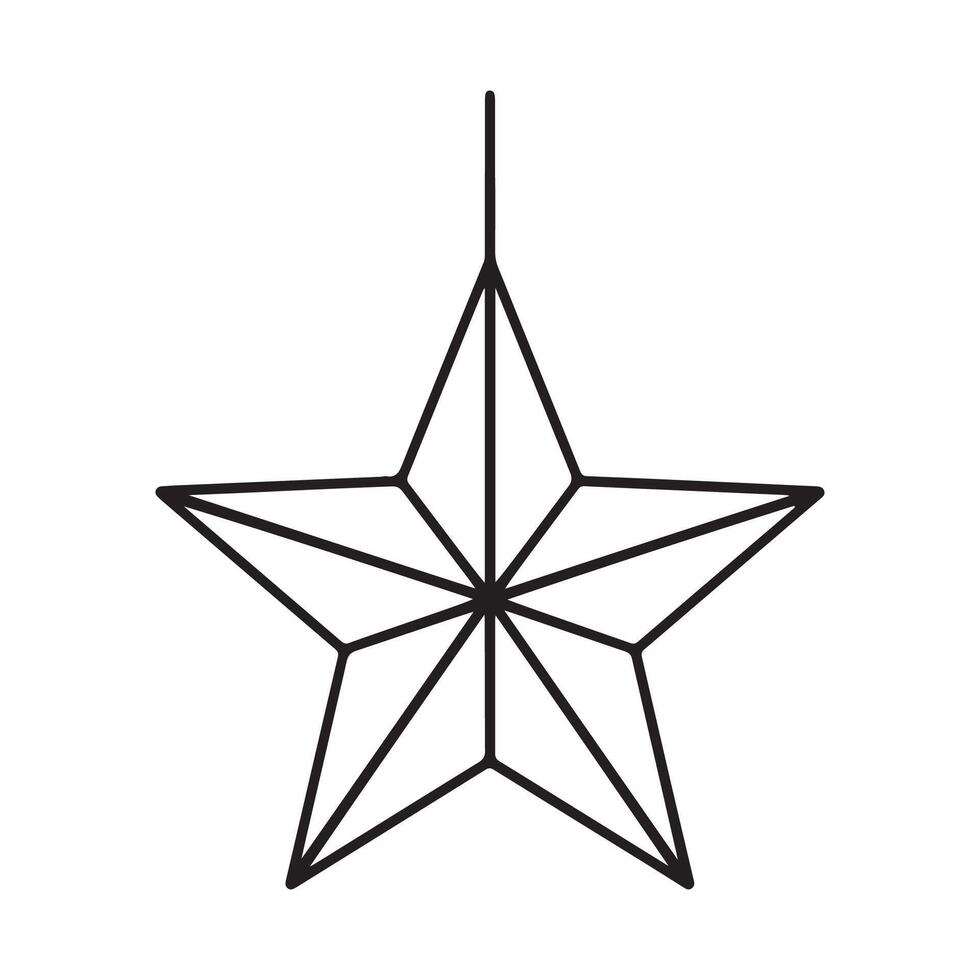 Hanging Christmas Star Line Art vector