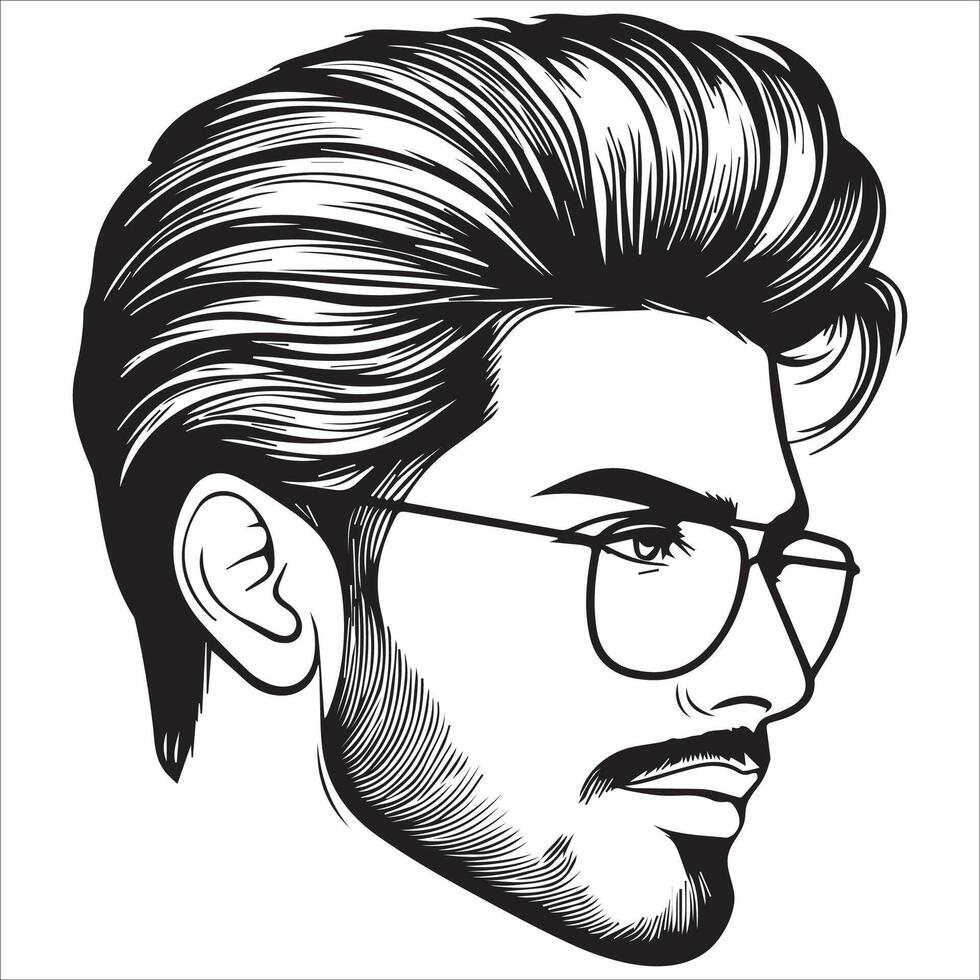 Minimalist Line Art Portraits of Men Style in Simplicity vector