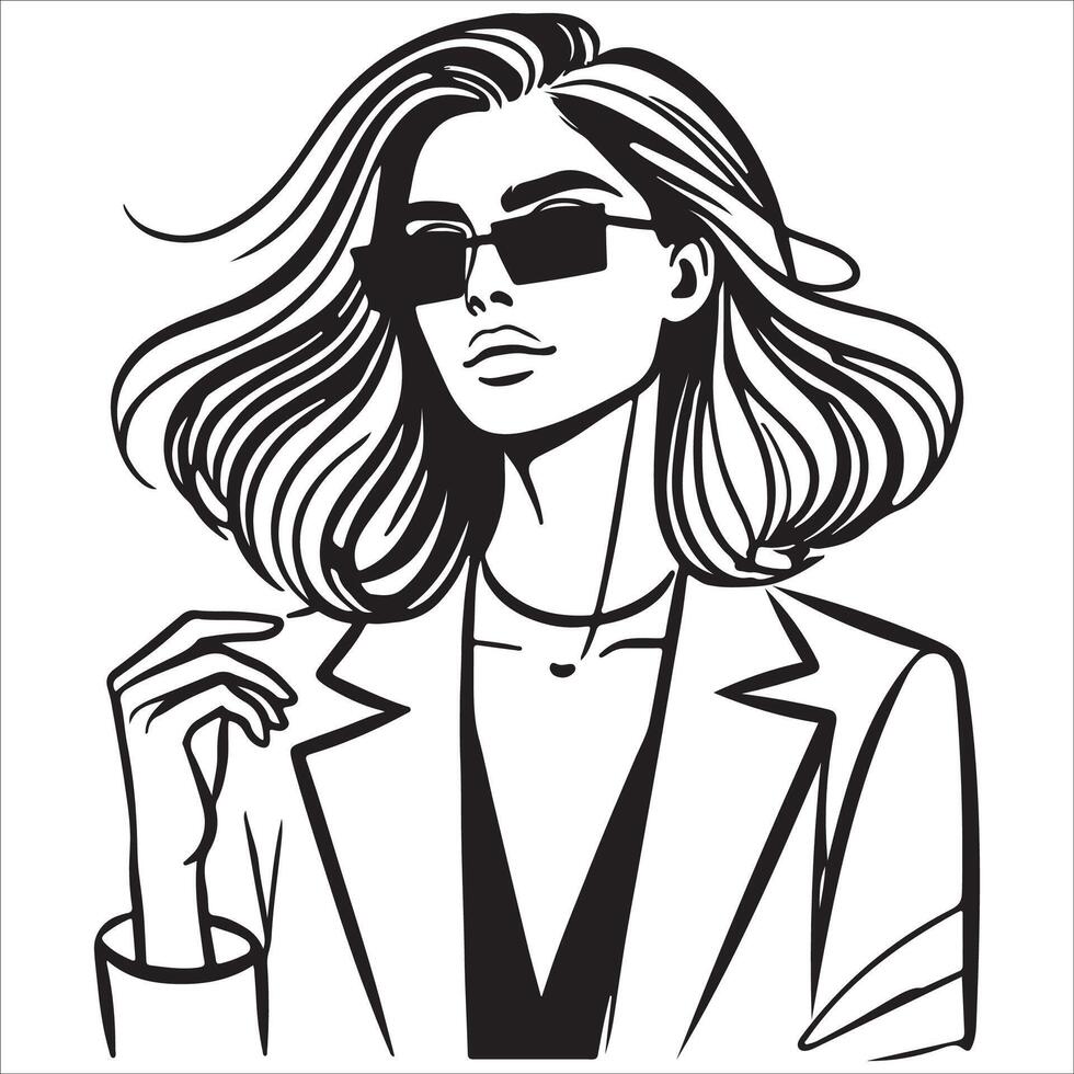 Clean and Simple Portrait Line Illustrations vector