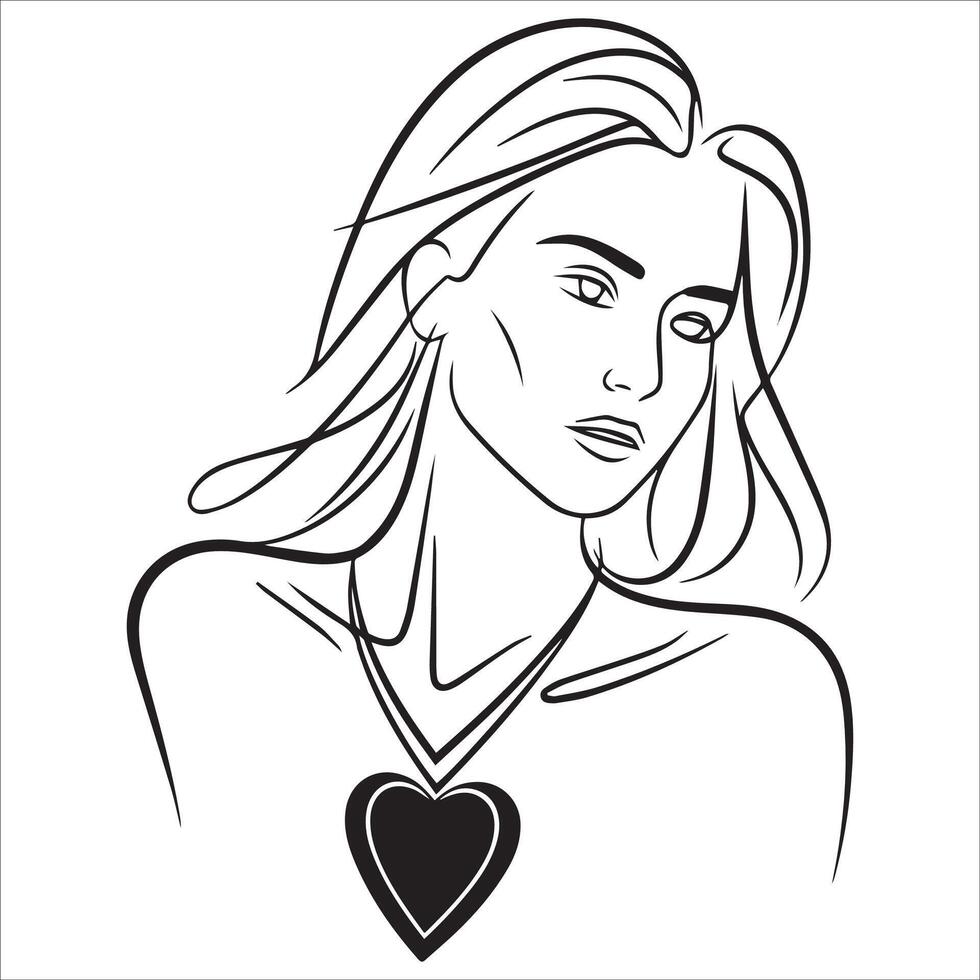 Subtle Expressions in Line Art Portraits vector