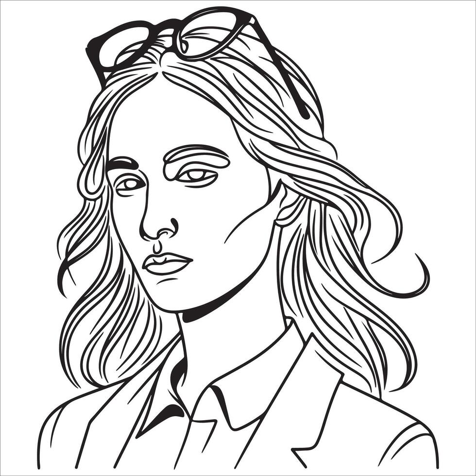 Sophisticated Line Art for Modern Portraits vector