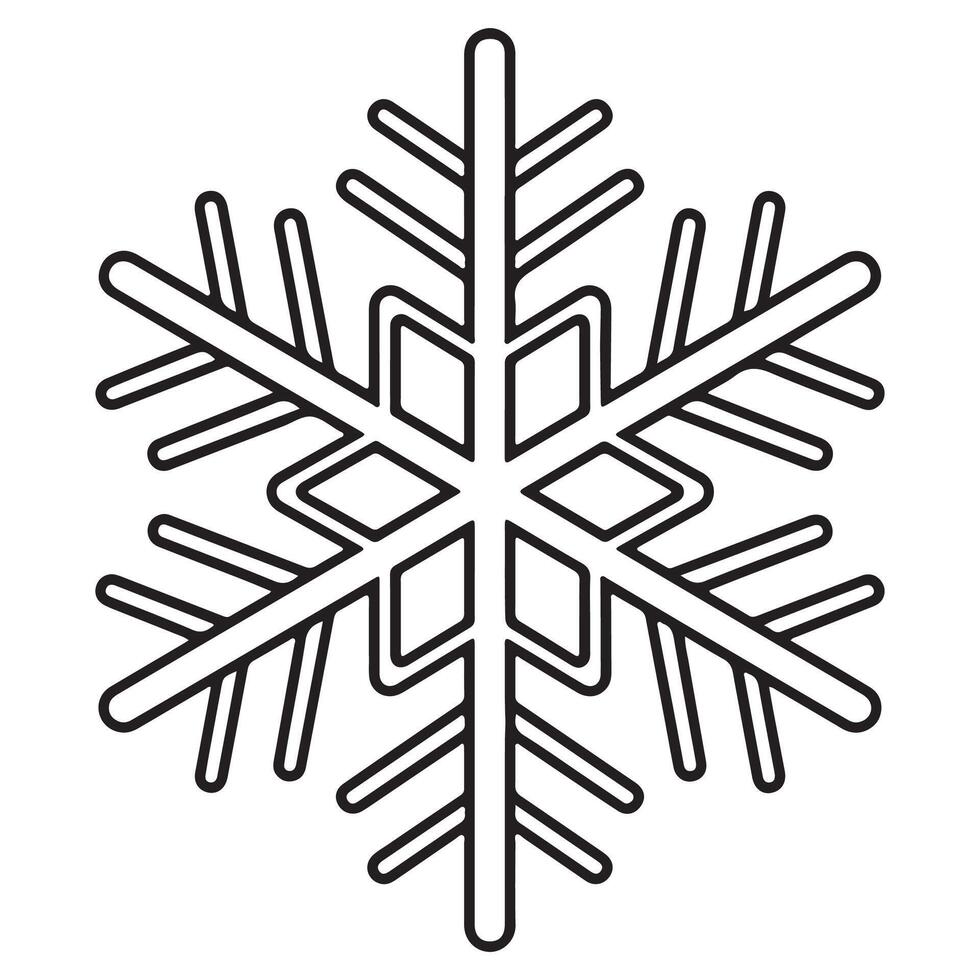 Elegant Snowflake Line Art Design vector