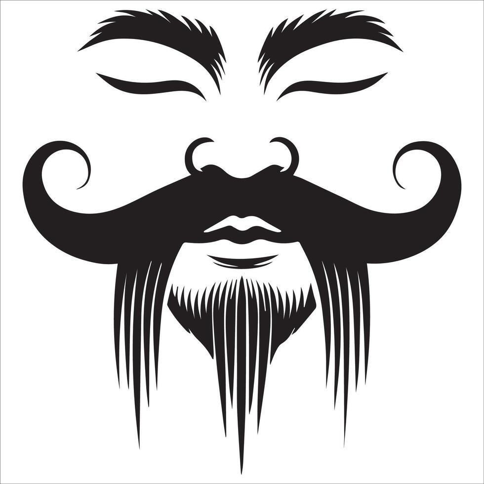 Fu Manchu Mustache design vector