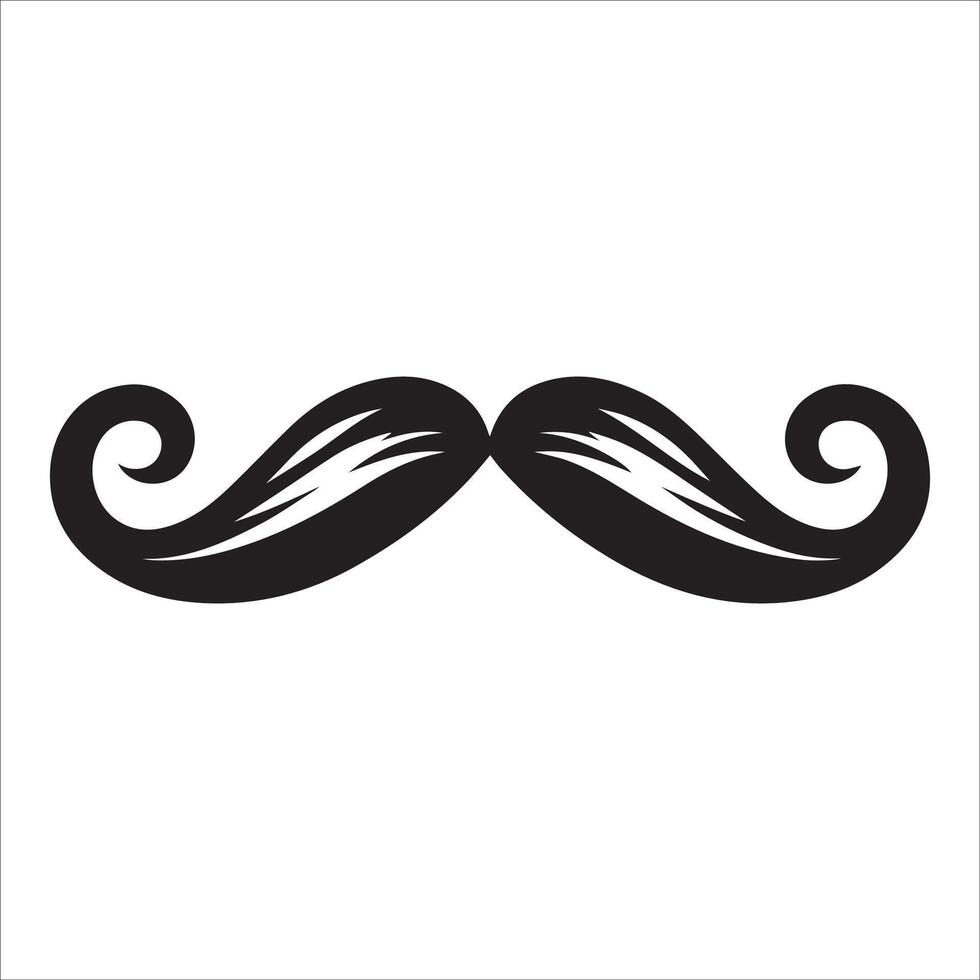 Minimalist Mustache Outline Illustration vector