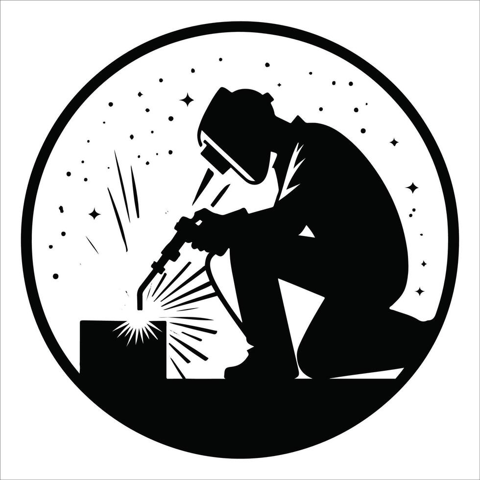 Precision Welding Silhouette vector