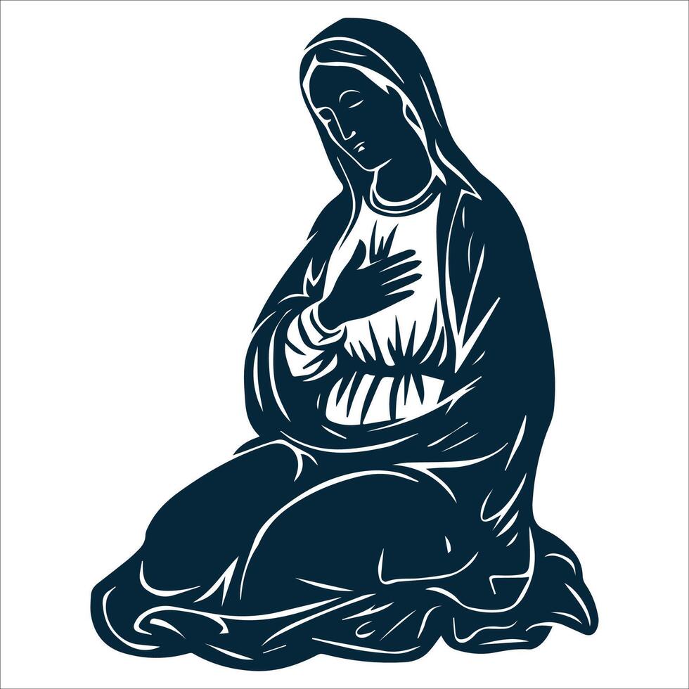 The Annunciation Pose with Angel and Mary vector