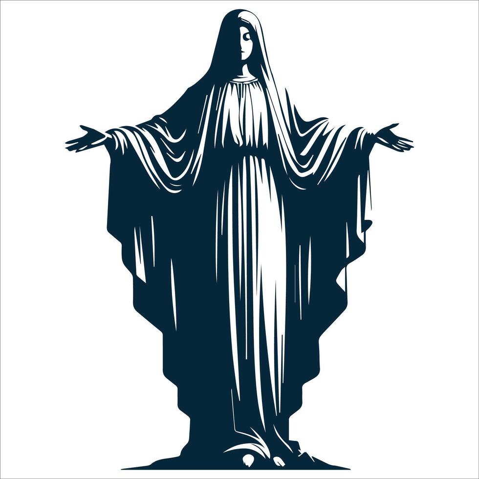 Sacred Virgin Mary Embracing with Open Arms vector