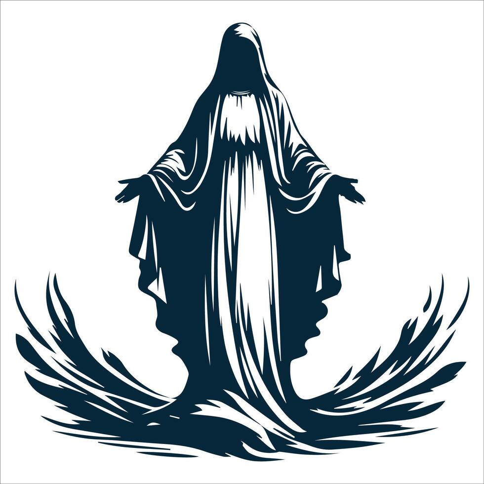 Virgin Mary with Open Arms Design vector