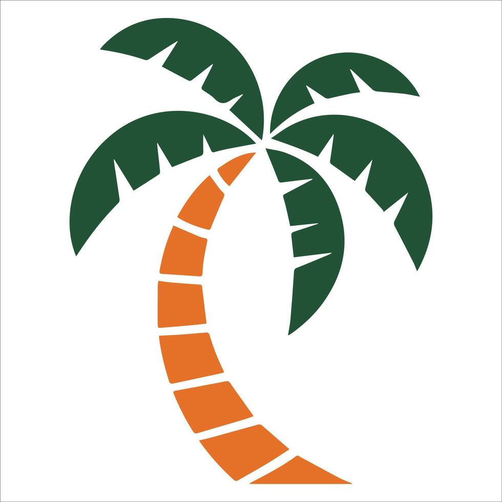 Clean Palm Tree Illustration with Bright Hues vector