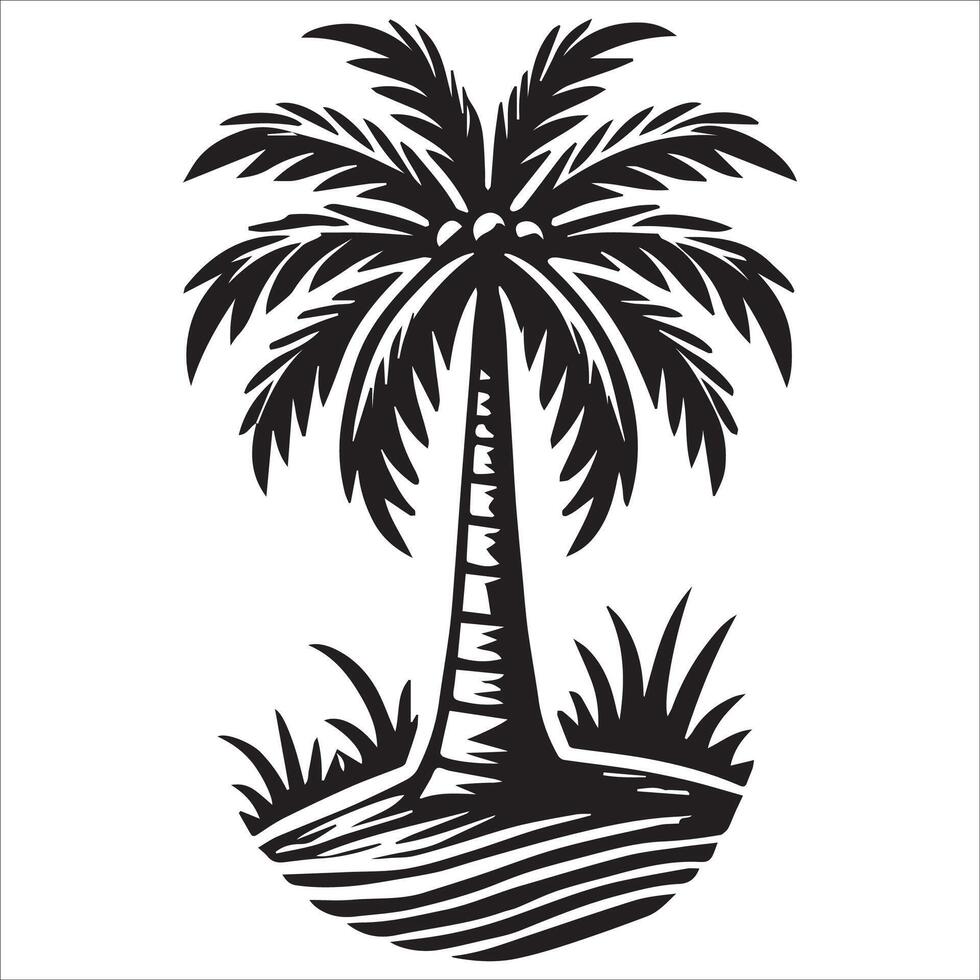 Abstract Palm Tree Silhouette vector