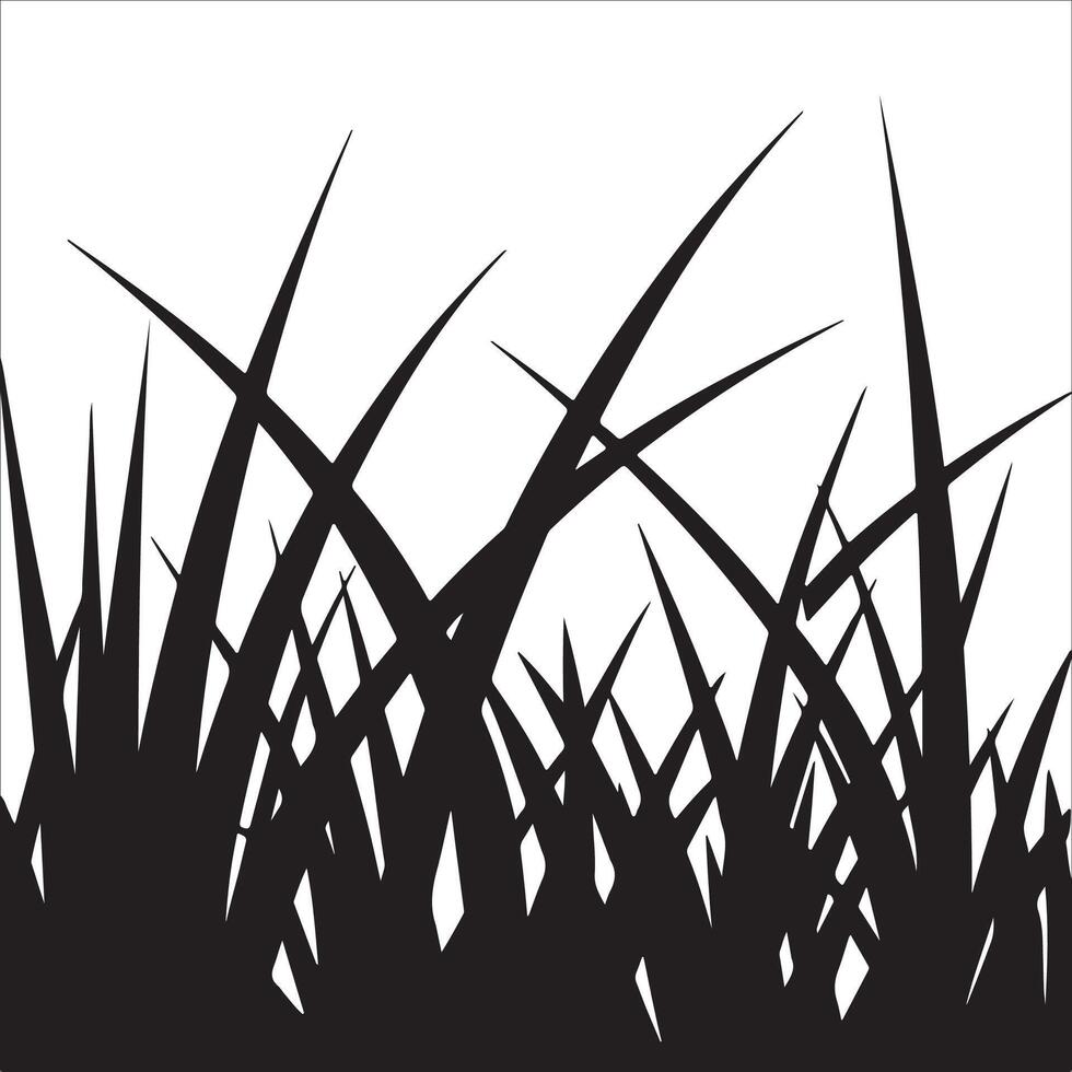 Tranquil Grass Silhouette for Scenic Views vector