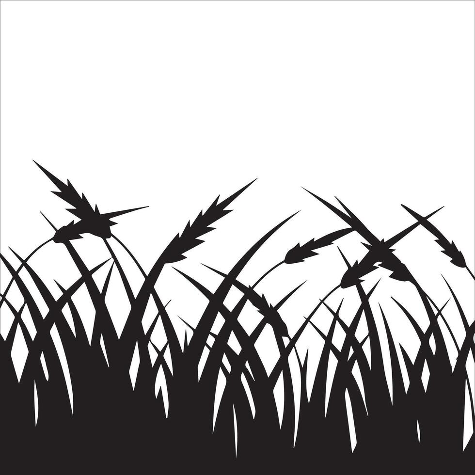 Gentle Grass Silhouettes for Calm Themes vector
