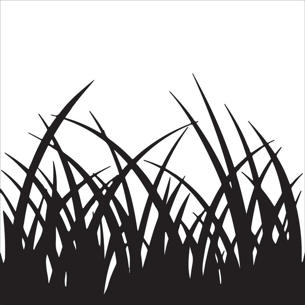 Abstract Grass Shapes in Silhouette Design vector