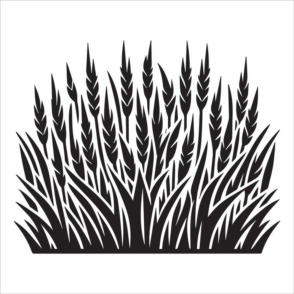 Soft Grass Silhouette for Tranquil Scenes vector