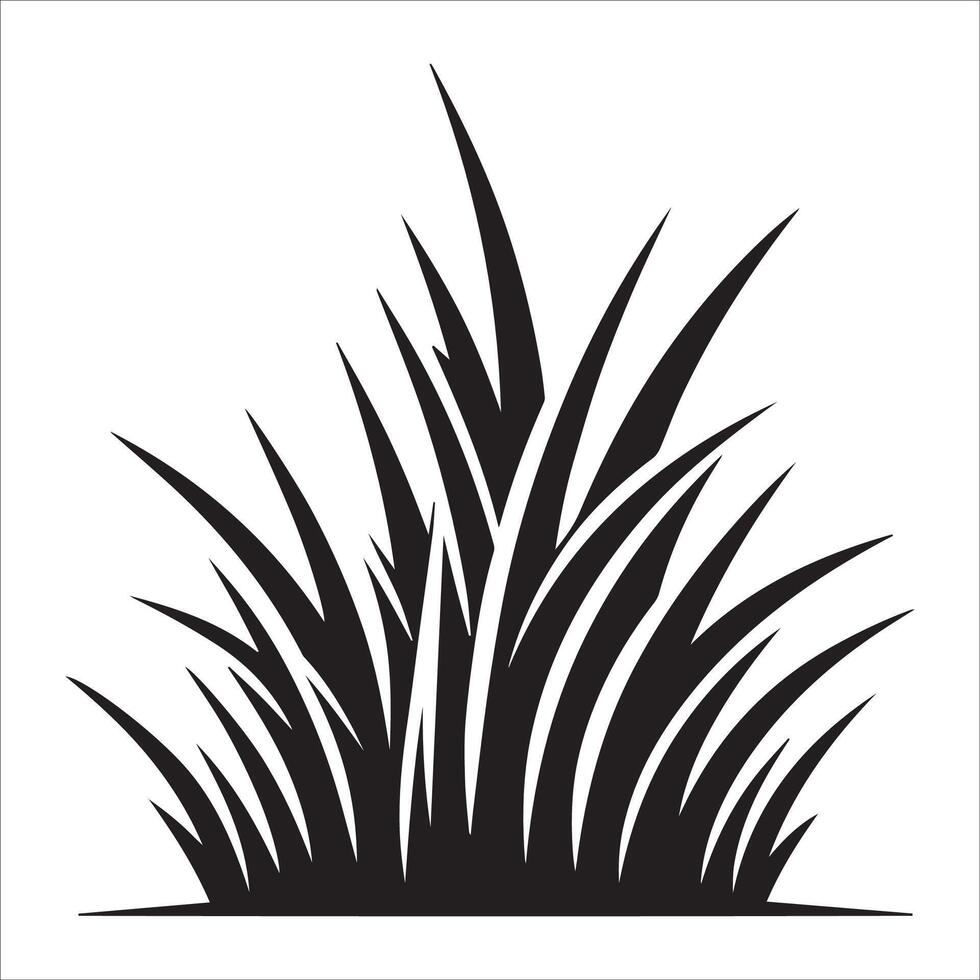 Tall Grass Silhouette in Minimal Style vector