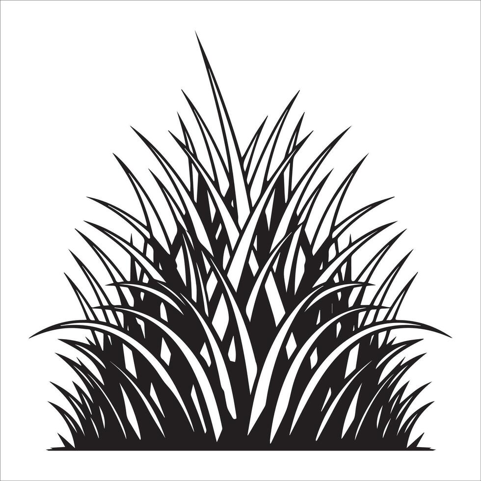 Delicate Grass Silhouettes in Nature Design vector