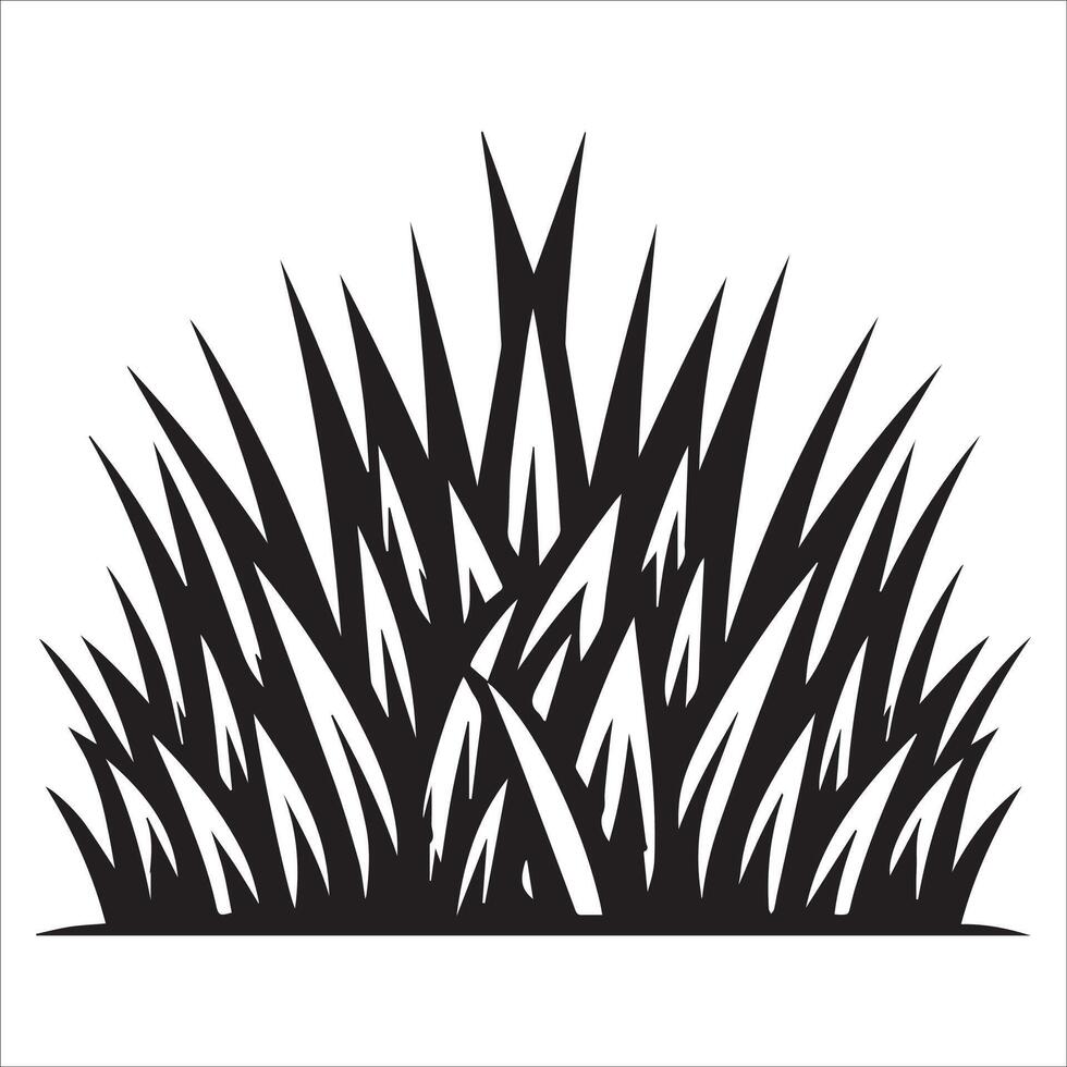 Artistic Grass Outline for Nature Themes vector