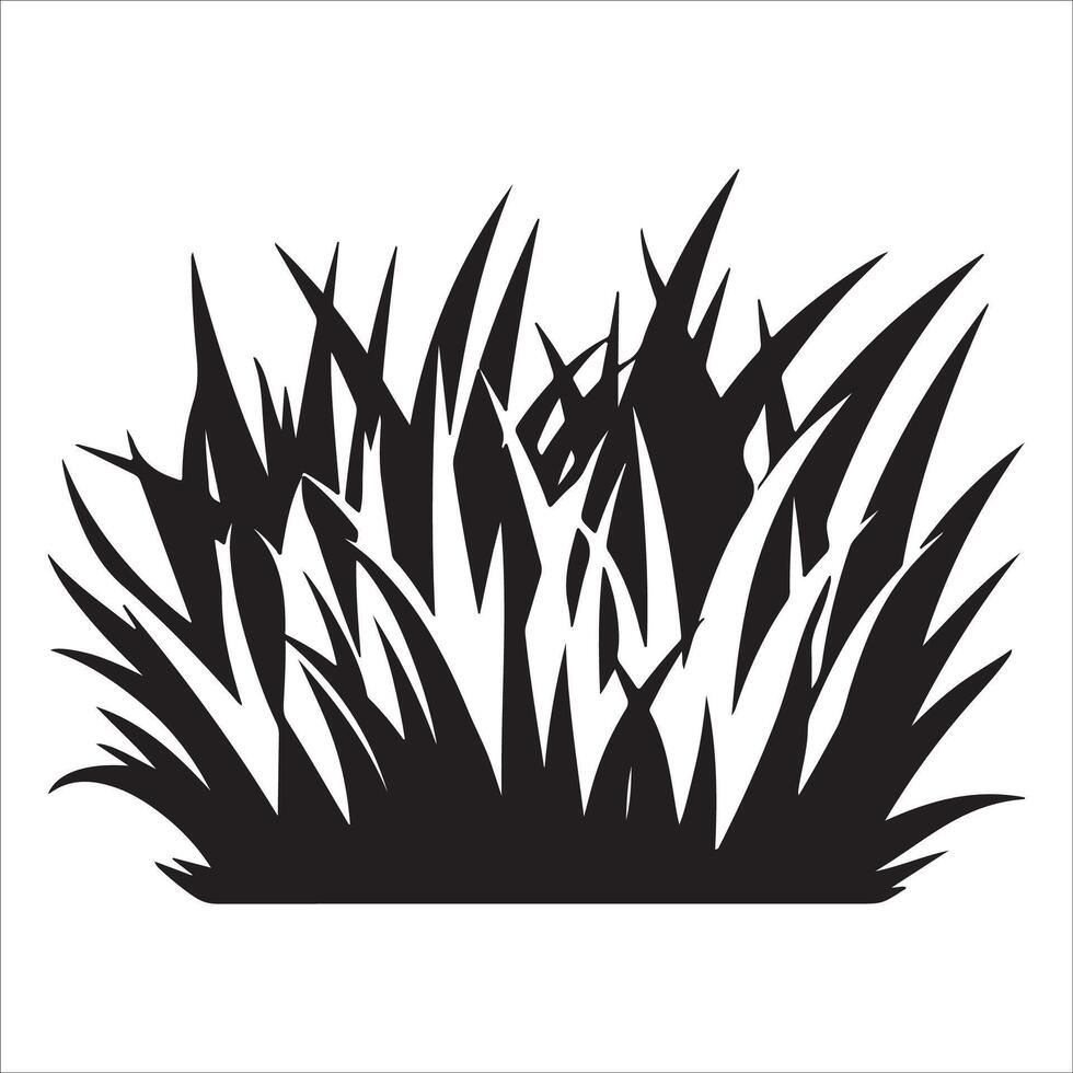 Clean Grass Silhouettes for Landscape Design vector