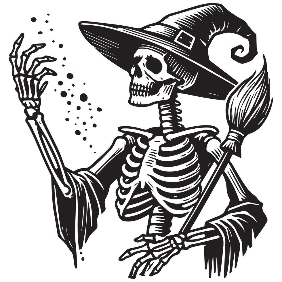 Witch Skeleton design vector