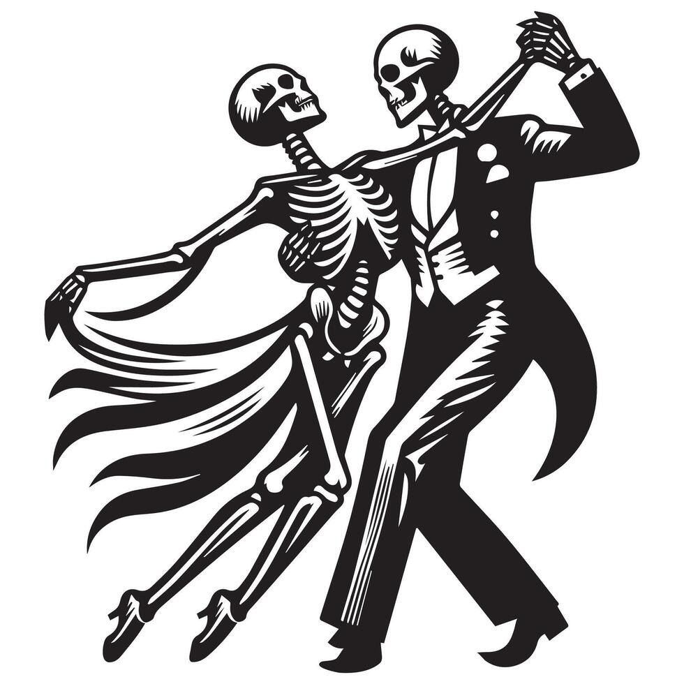 Groovy Dancing Skeleton Design vector