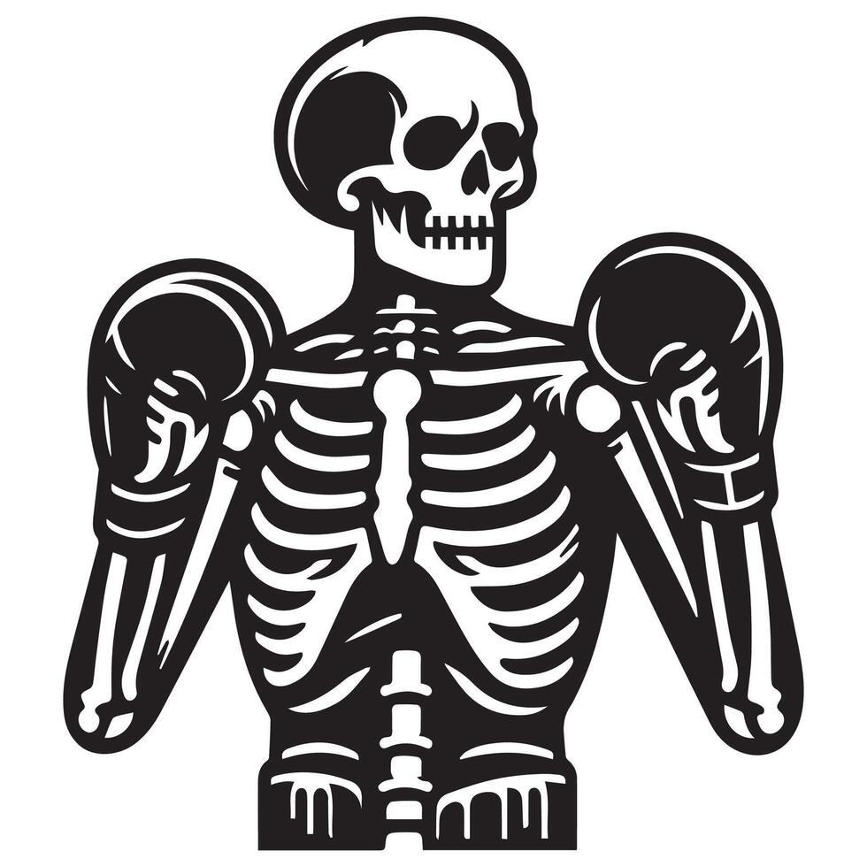 Skeleton Boxer in Action Design vector