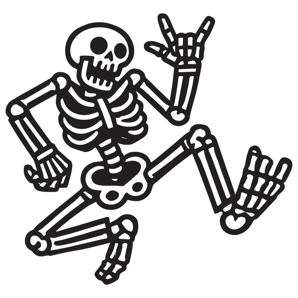 Skeleton in Rhythm Dance Pose vector