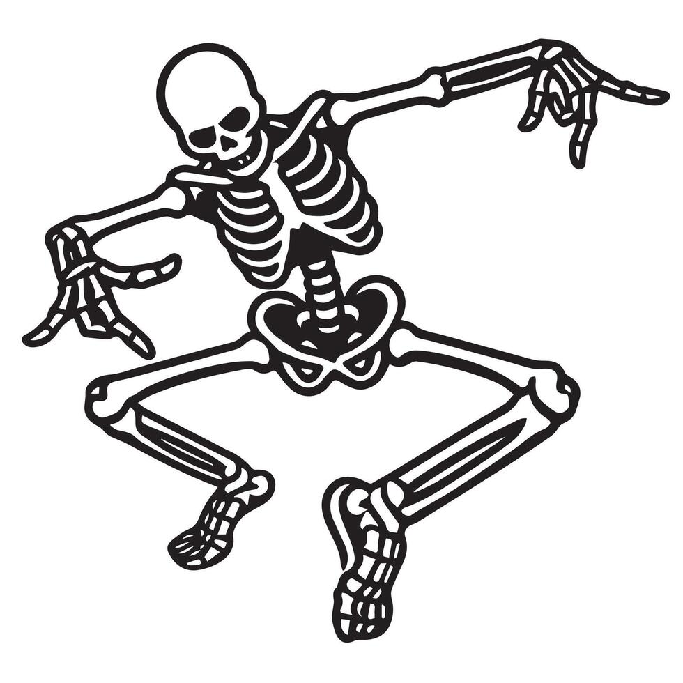 Halloween Dancing Skeleton Design vector