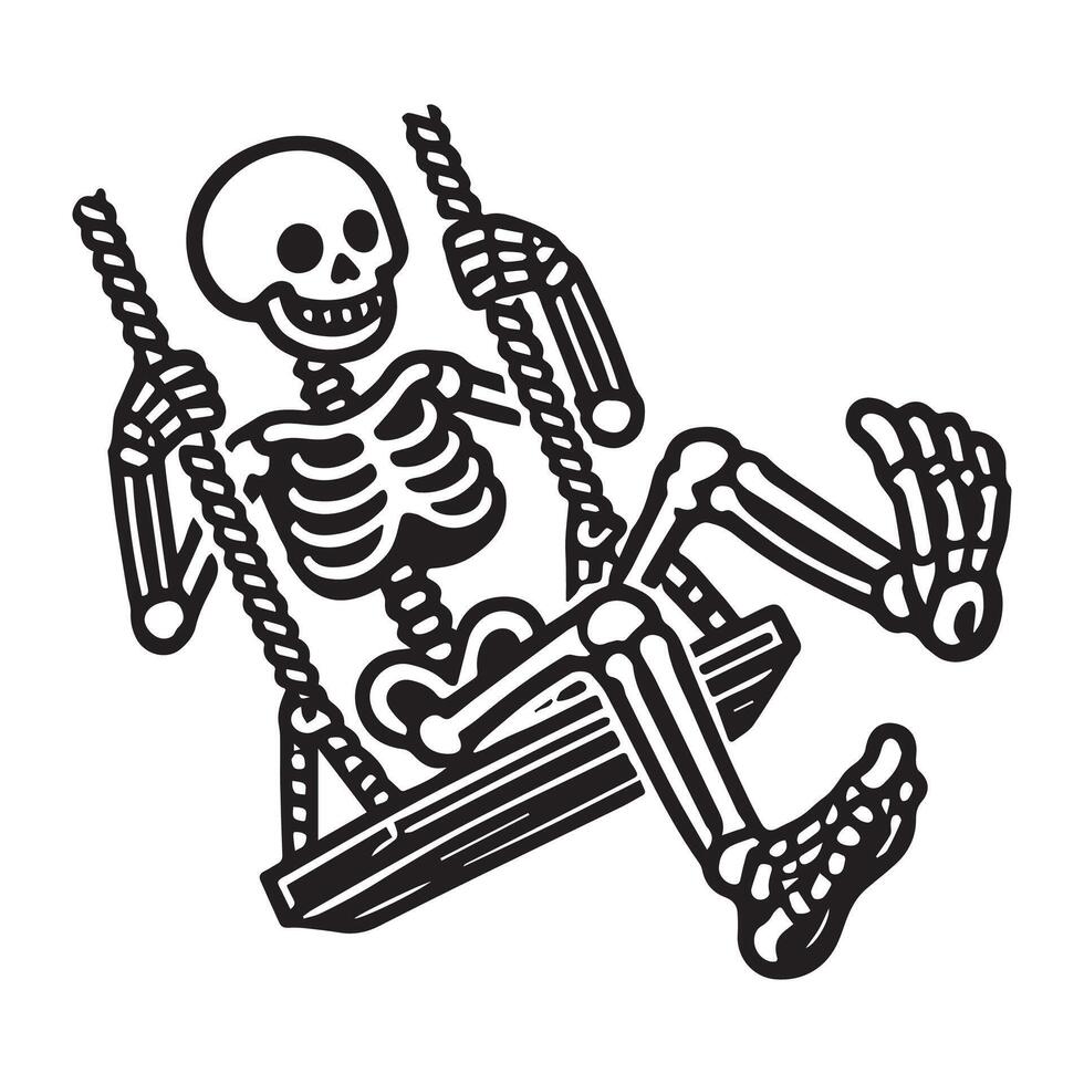 Relaxed Skeleton Enjoying the Moment vector