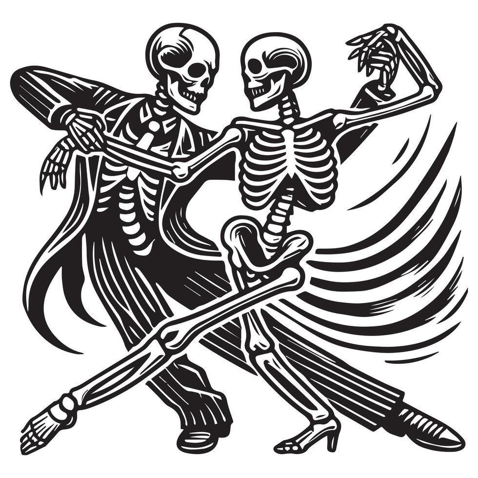 Spooky Dance Moves of a Skeleton vector