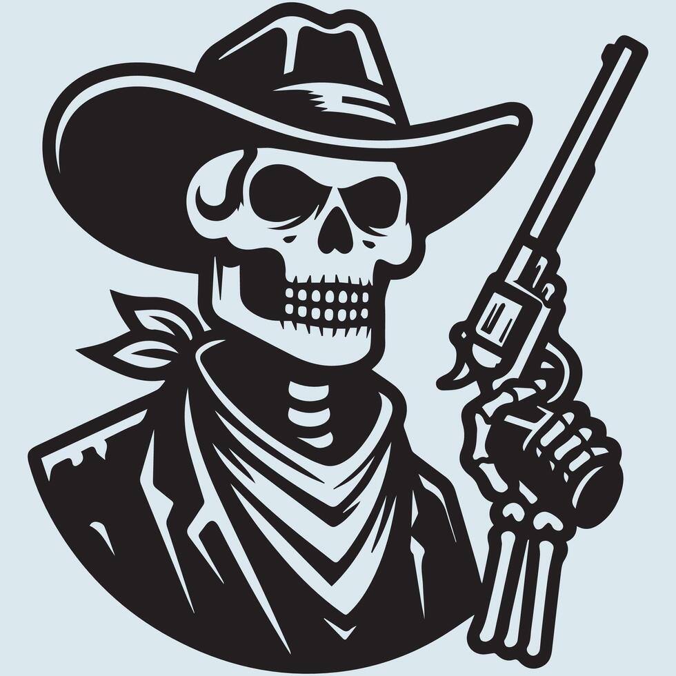 Wild West Cowboy Skeleton Design vector