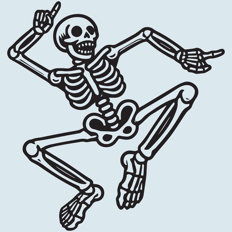 Skeleton Celebrating in Dance Pose vector