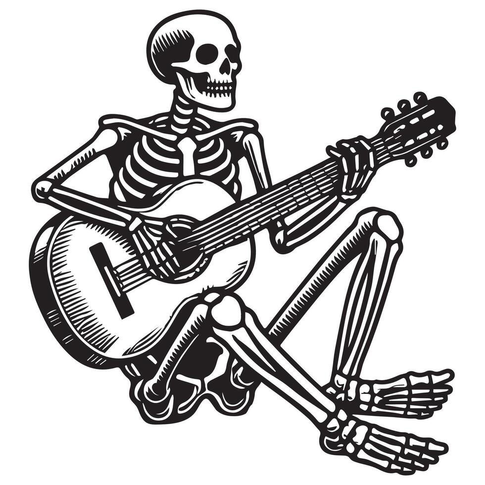 Skeleton in a Peaceful Pose Illustration vector