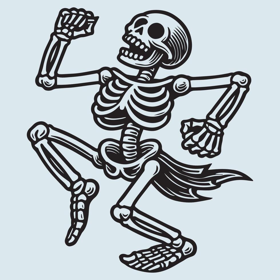 Dancing Skeleton with Fun Expressions vector