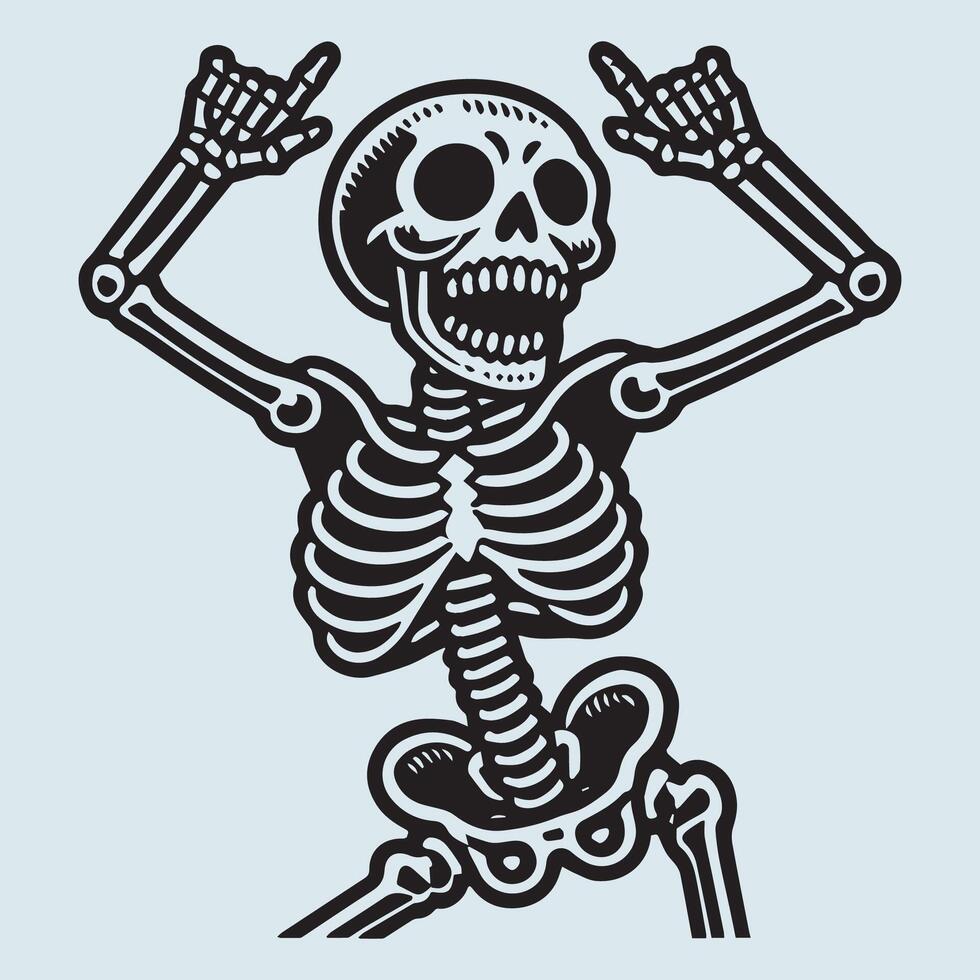 Creepy Dancing Skeleton for Halloween vector