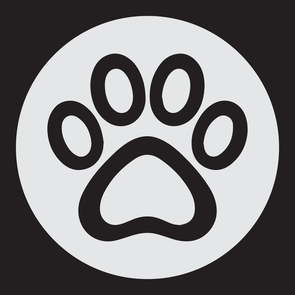 Stylish Dog Paw Outline for Pet Themes vector