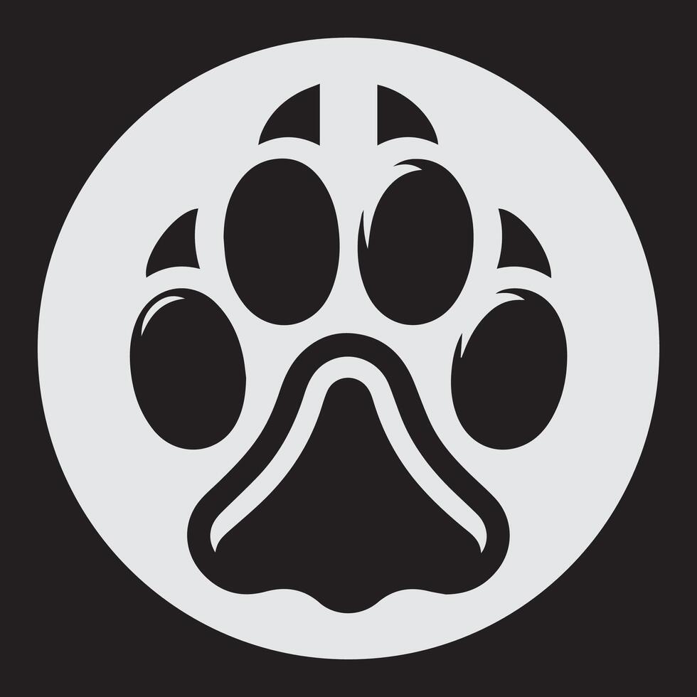 Elegant Dog Paw Outline Art vector