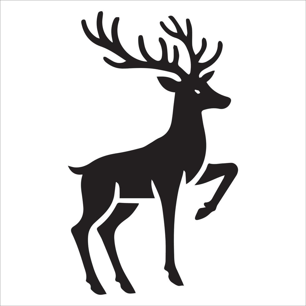 Graceful Reindeer in Silhouette Art vector